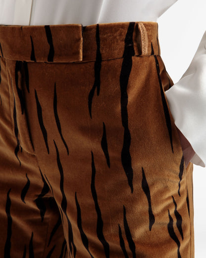 Velvet Printed Pants In Desert And Black